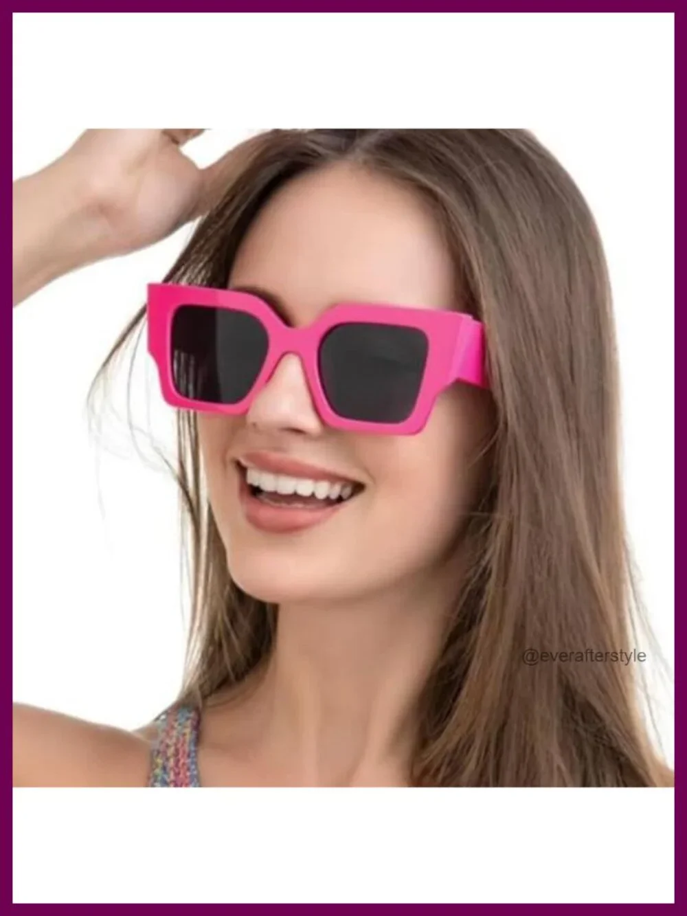 Oversized Square Sunglasses for Women UV400 Protection Retro Cat Eye